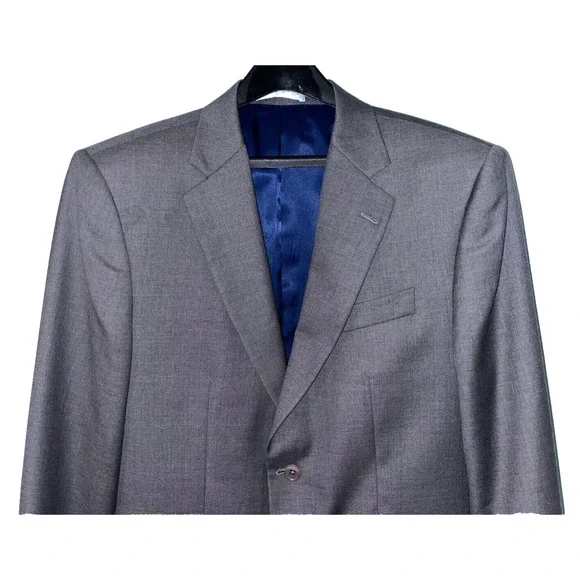 Charles Tyrwhitt Super 110s Gray Blazer Size 40R 2 Button Slim Fit